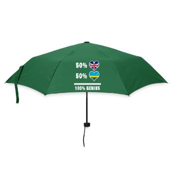 Ruanda und Großbritannien 100% Genius Flagge - Regenschirm (klein) - Flaschengrün - Vorne