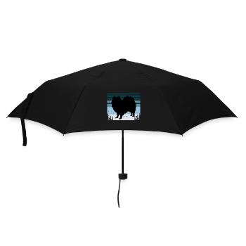 Indian Spitz Dog Lover Silhouette Vintage Sunset - Parapluie standard - noir - Devant