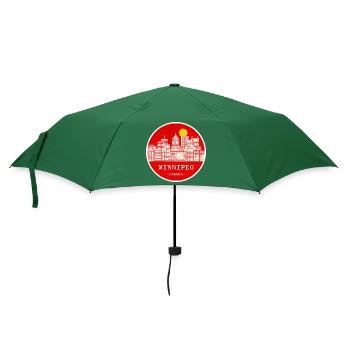 Winnipeg Stadtsilhouette Kreis - Regenschirm (klein) - Flaschengrün - Vorne