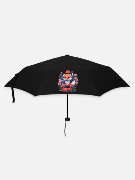 Fuchs - Regenschirm (klein) - Schwarz