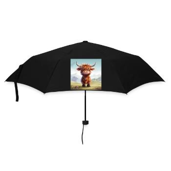 CUTE HIGHLAND COW design - Umbrella (small) - black - Front