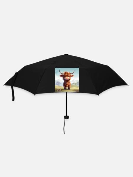 CUTE HIGHLAND COW design - Umbrella (small) - black