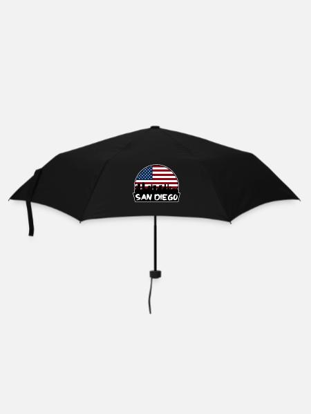 San Diego California Usa Flag Skyline Silhouette T - Umbrella (small) - black