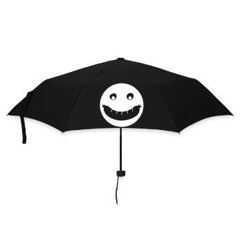 Grillen Monster Bratwurst Fan Camping Smiley Hobby - Regenschirm (klein) - Schwarz - Vorne