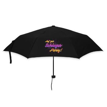 Auf zur Schlagerparty - Regenschirm (klein) - Schwarz - Vorne