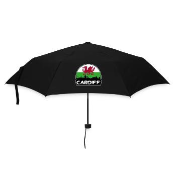 Cardiff Wales Flag Skyline Silhouette Travel - Umbrella (small) - black - Front