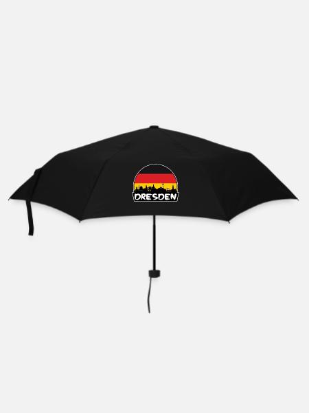 Dresden Deutschland Flagge Skyline Silhouette Reisen - Regenschirm (klein) - Schwarz