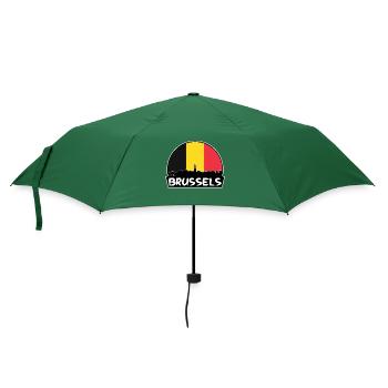 Bruxelles Belgique Flag Skyline Silhouette Voyage - Parapluie standard - vert bouteille - Devant