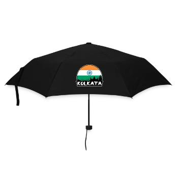 Kolkata Inde drapeau Skyline Silhouette Voyage - Parapluie standard - noir - Devant