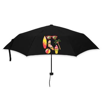 Été Rétro Vacances d’été comme de la glace au soleil - Parapluie standard - noir - Devant