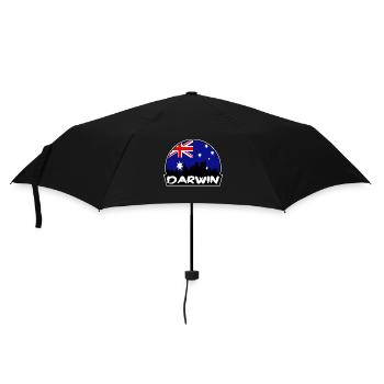 Darwin Australien Flagge Skyline Silhouette Reisen - Regenschirm (klein) - Schwarz - Vorne