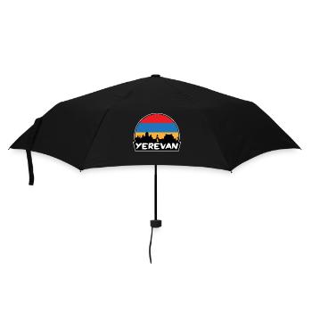 Eriwan Armenien Flagge Skyline Silhouette Reisen - Regenschirm (klein) - Schwarz - Vorne