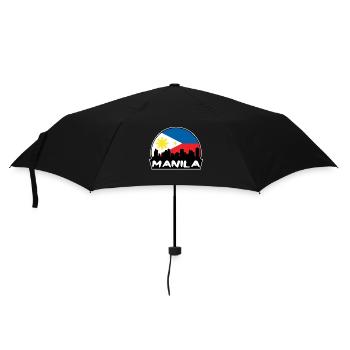 Manila Philippinen Flagge Skyline Silhouette Reisen - Regenschirm (klein) - Schwarz - Vorne