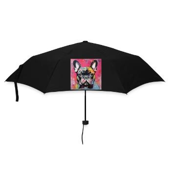 FRENCH BULLDOG STREET ART - Umbrella (small) - black - Front
