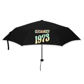 Glückwunsch Jahr 1973 - GEBURTSTAG RETRO - Regenschirm (klein) - Schwarz - Vorne