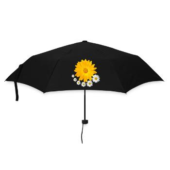 orange blooming marigold daisy flower floral - Umbrella (small) - black - Front
