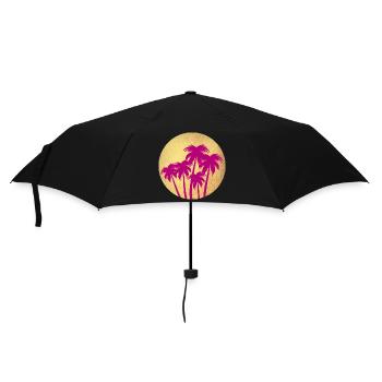 Circle Gold Palm Pink Holiday Deluxe South Seas Luxury - Umbrella (small) - black - Front