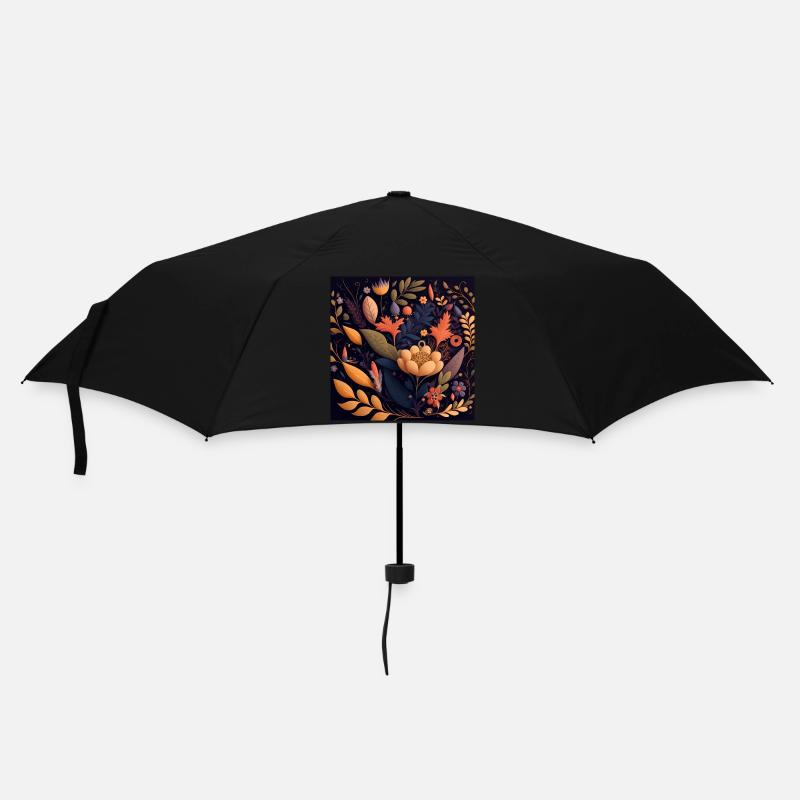 Botanicals Flower Pattern - Umbrella (small) - black