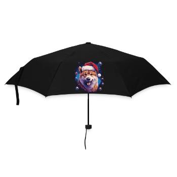 Akita Inu xmas Dog - Umbrella (small) - black - Front