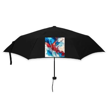 Red White And Blue Paint Swirl Pattern - Umbrella (small) - black - Front