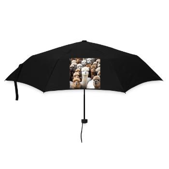 Alpaka-Muster - Regenschirm (klein) - Schwarz - Vorne