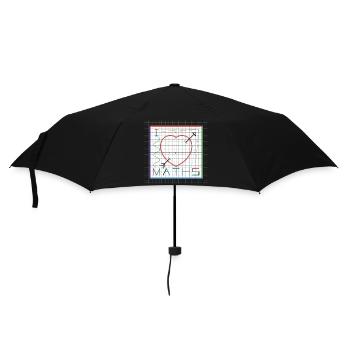 I Love Maths (white background) - Umbrella (small) - black - Front
