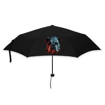 Mürrische Englische Bulldogge - Regenschirm (klein) - Schwarz - Vorne
