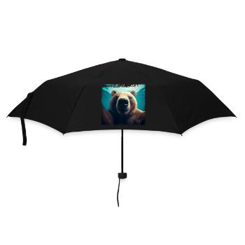 Bear selfie in the underwater kingdom - Umbrella (small) - black - Front