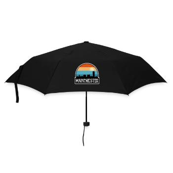 Manchester England Flag Skyline Travel Souvenir - Umbrella (small) - black - Front