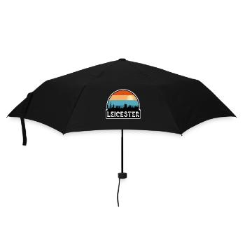Leicester England Flag Skyline Travel Souvenir - Umbrella (small) - black - Front