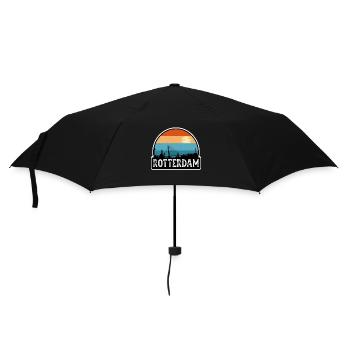 Rotterdam Netherlands Flag Skyline Travel Souvenir - Umbrella (small) - black - Front
