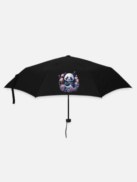 Panda - Regenschirm (klein) - Schwarz