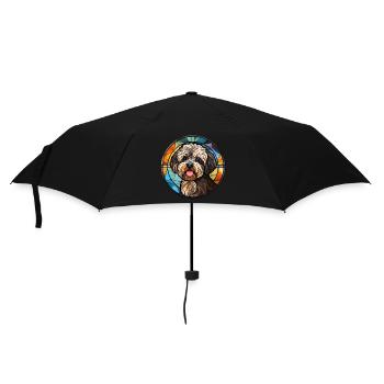 Havaneser Hunderasse Aquarellglas - Regenschirm (klein) - Schwarz - Vorne