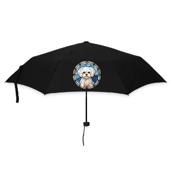 Verre aquarelle de race de chien maltais - Parapluie standard - noir - Devant