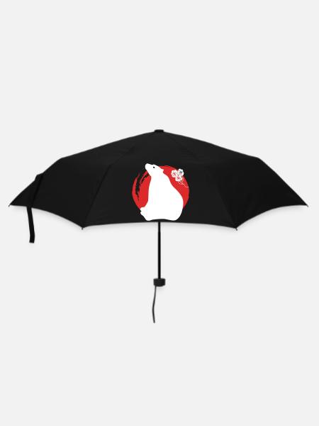 Bär Silhouette Japanisch - Regenschirm (klein) - Schwarz