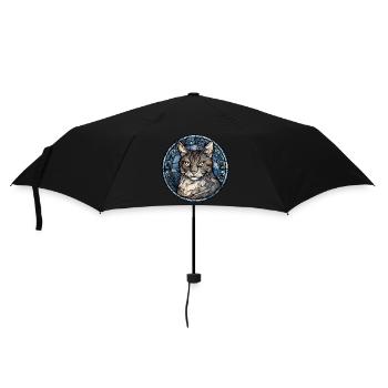 American Polydactyl Cat Breed Aquarelle Verre - Parapluie standard - noir - Devant