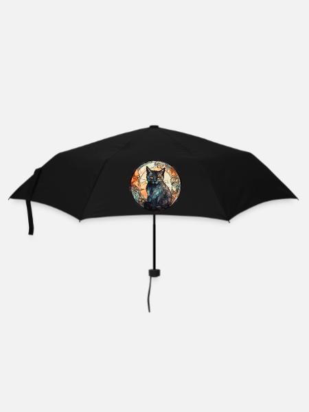 Cymric Cat Breed Aquarelle Verre - Parapluie standard - noir