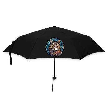 Selkirk Rex Katzenrasse Aquarellglas - Regenschirm (klein) - Schwarz - Vorne