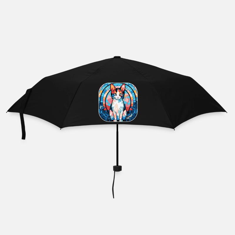 Aquarelle colorée de race de chat japonais Bobtail - Parapluie standard - noir