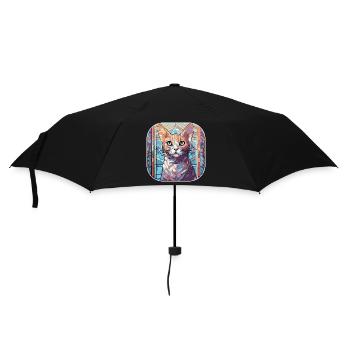 Colorful Egyptian Mau Cat Breed Watercolor Paint - Umbrella (small) - black - Front