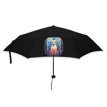 Peinture à l’aquarelle colorée de race de chat Burmilla - Parapluie standard - noir - Devant