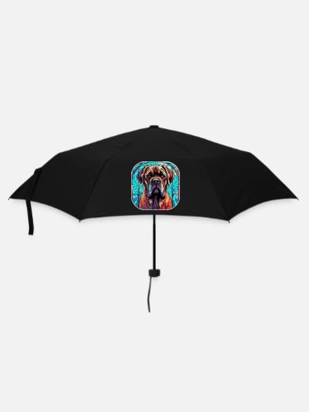 Bunte englische Mastiff Hunderasse Aquarell Glas - Regenschirm (klein) - Schwarz