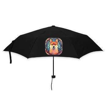 Coloré Shiba Inu Dog Breed Aquarelle Glass Pain - Parapluie standard - noir - Devant