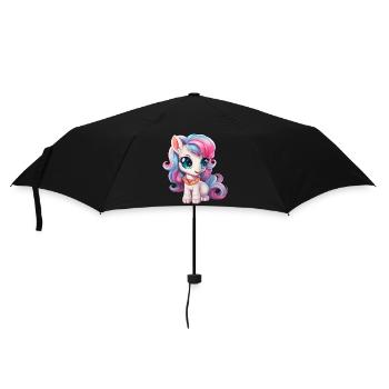 small pony in blue pink - Umbrella (small) - black - Front
