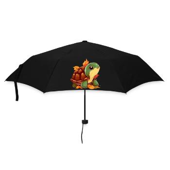 Autumn turtle: walk through - Umbrella (small) - black - Front