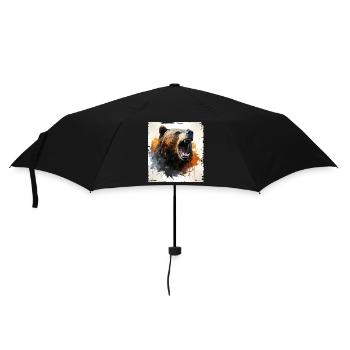Grizzly - Regenschirm (klein) - Schwarz - Vorne
