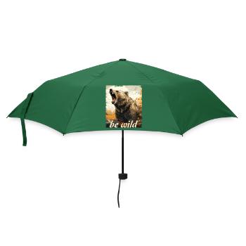 be wild Grizzly retro style - Umbrella (small) - bottlegreen - Front