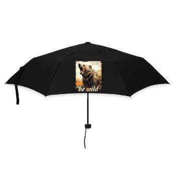 Soyez un grizzli sauvage - Parapluie standard - noir - Devant