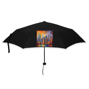 New York Skyline Neo Impressionism - Umbrella (small) - black - Front