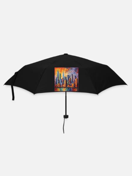 New York Skyline Neo Impressionism - Umbrella (small) - black